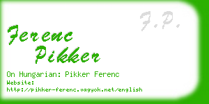 ferenc pikker business card